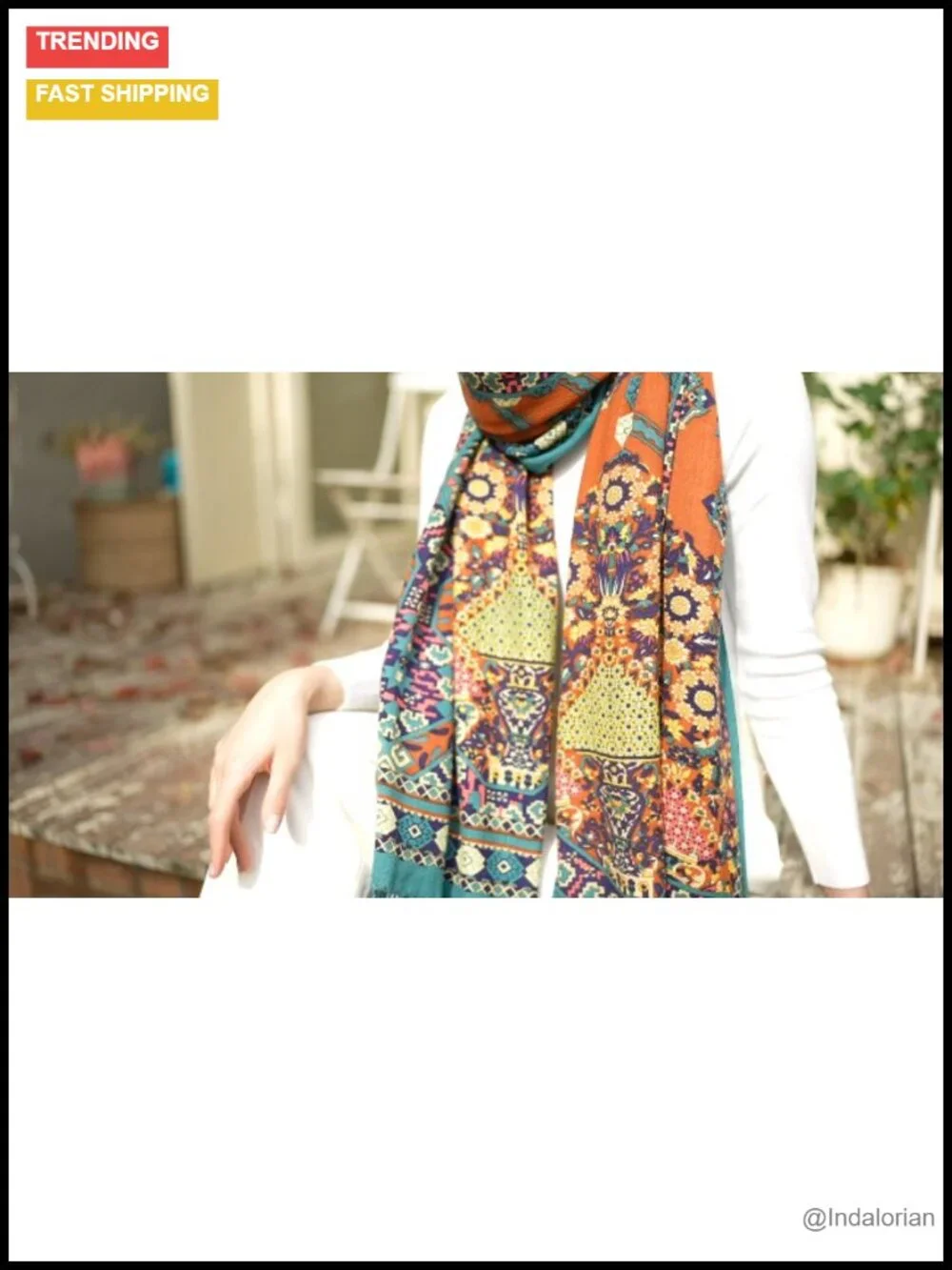100% Merino Wool Pashmina Shawl Oversized Wrap with Tassels